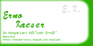 erno kacser business card